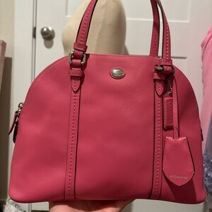 Coach Peyton Saffiano Cora Leather in Pink